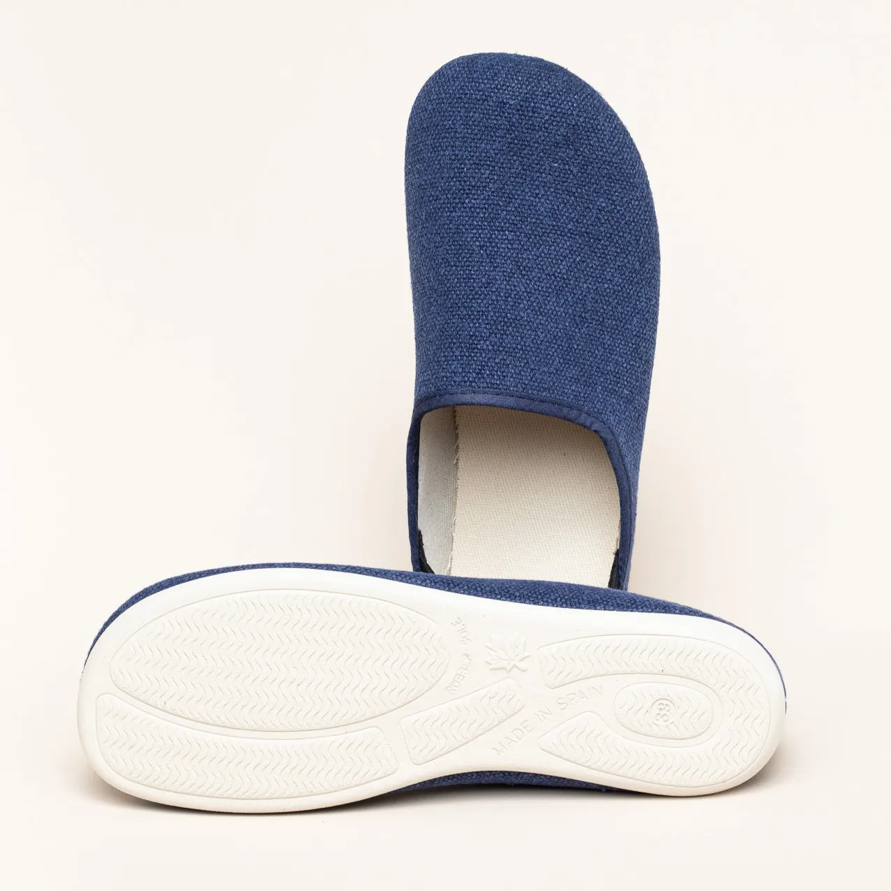 Leinen Slipper blau