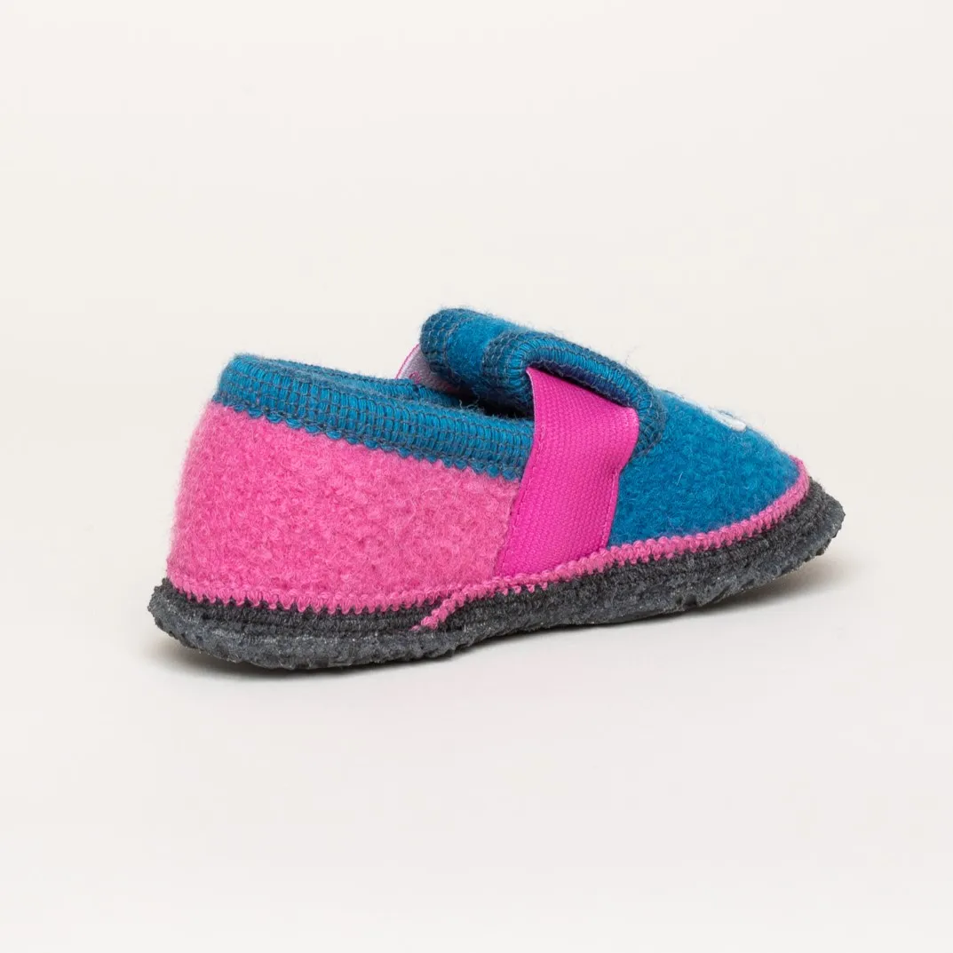 Kinder Hausschuh Einhorn blau