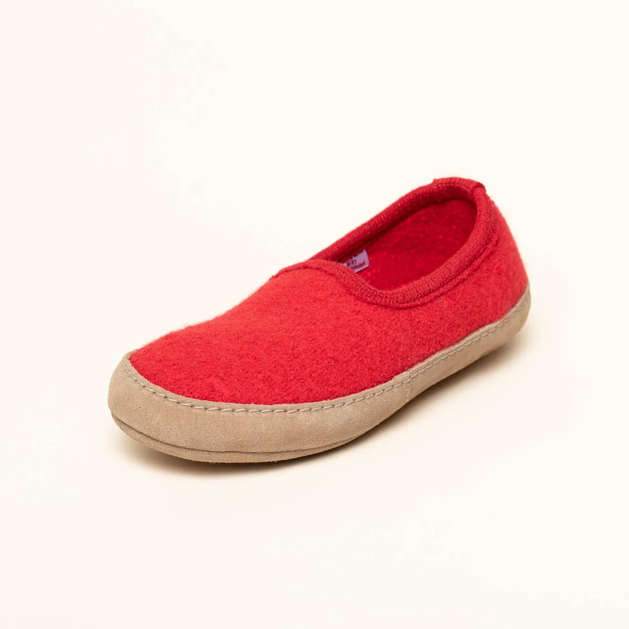 Hausschuh Wolle Cheyenne rot