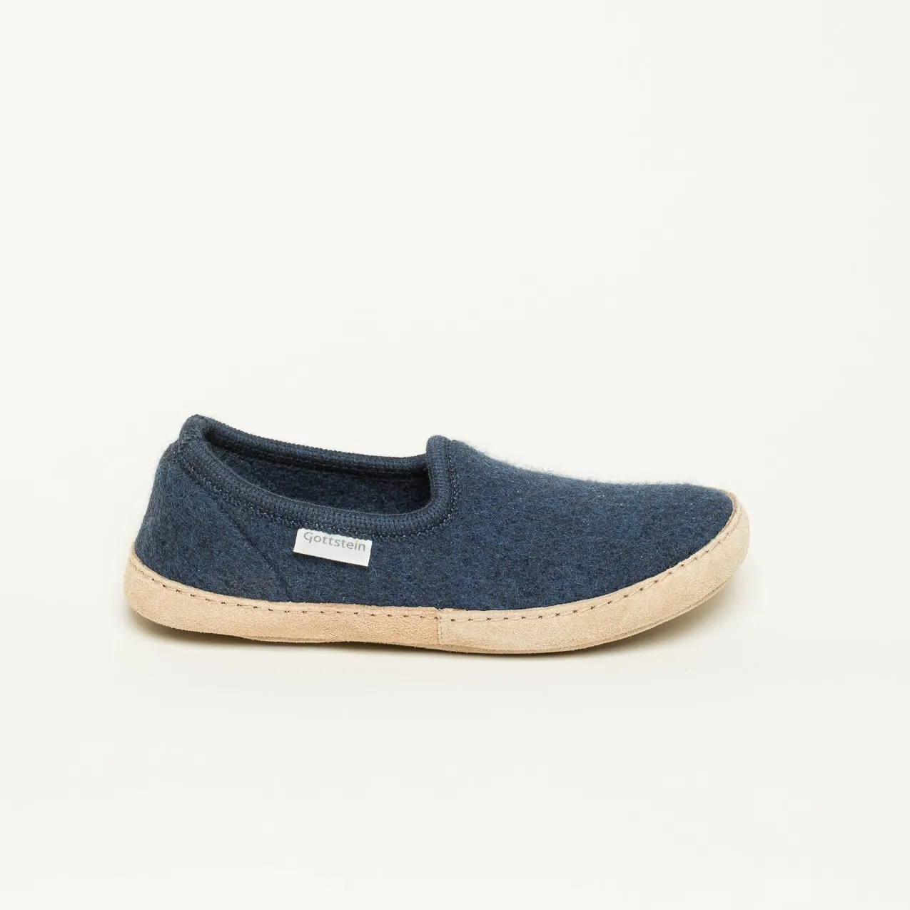 Gottstein Cheyenne Hausschuh für Damen & Herren | Filz-Pantoffel Made in Tirol | Farbe ink blue Größe 44