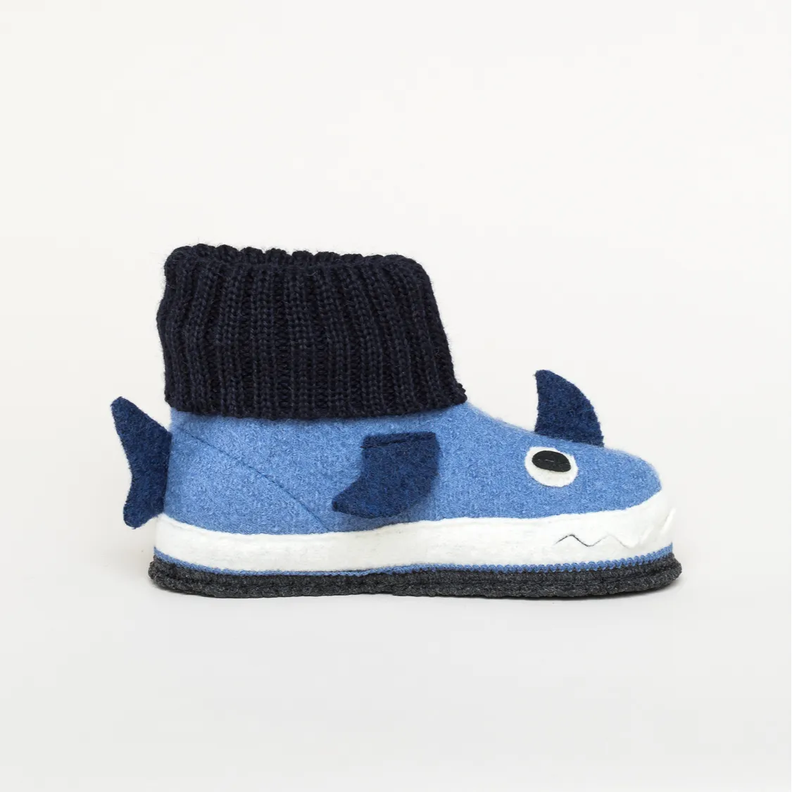 Hüttenschuh Kinder Hai blau