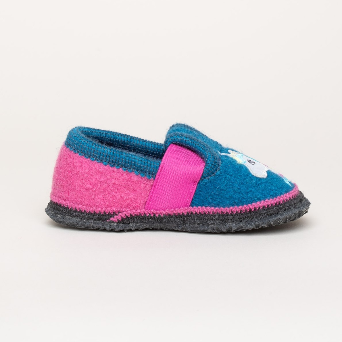Kinder Hausschuh Einhorn blau