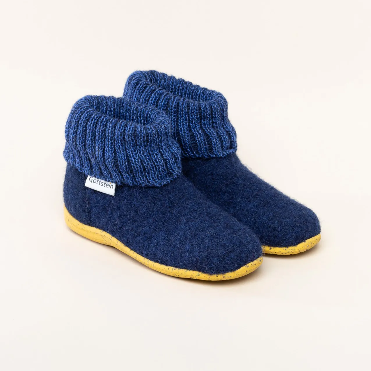 Gottstein Alpine Boot RU Kinder Hausschuh | Filz-Hausschuh Made in Tirol | Farbe blau Größe 35