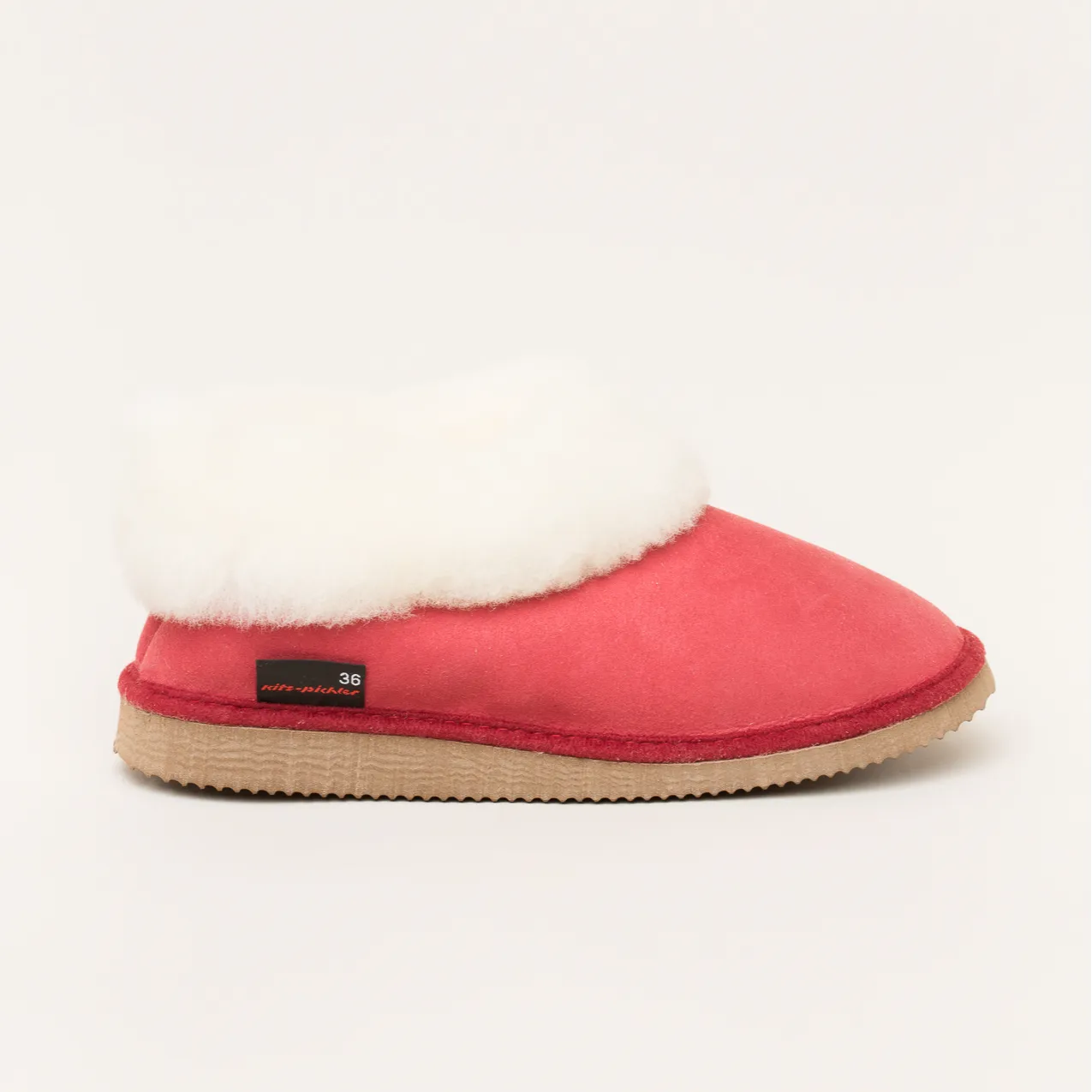 Kitz-Pichler Gisi Damen Lammfell-Hausschuh | Farbe cherry | Pantoffel in Größe 37