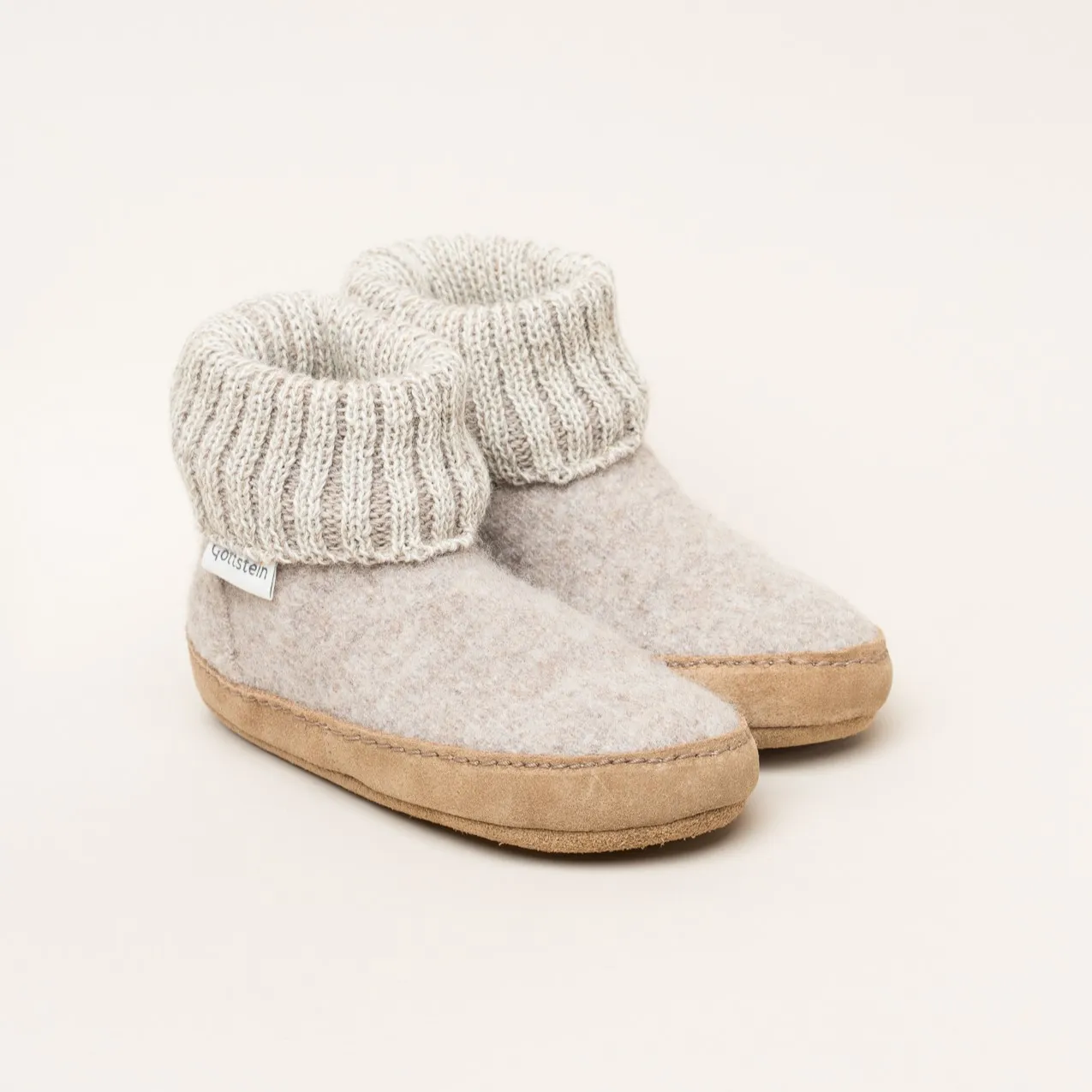 Gottstein Alpine Boot LE | Kinder Hausschuh | Farbe beige | Pantoffel in Größe 26