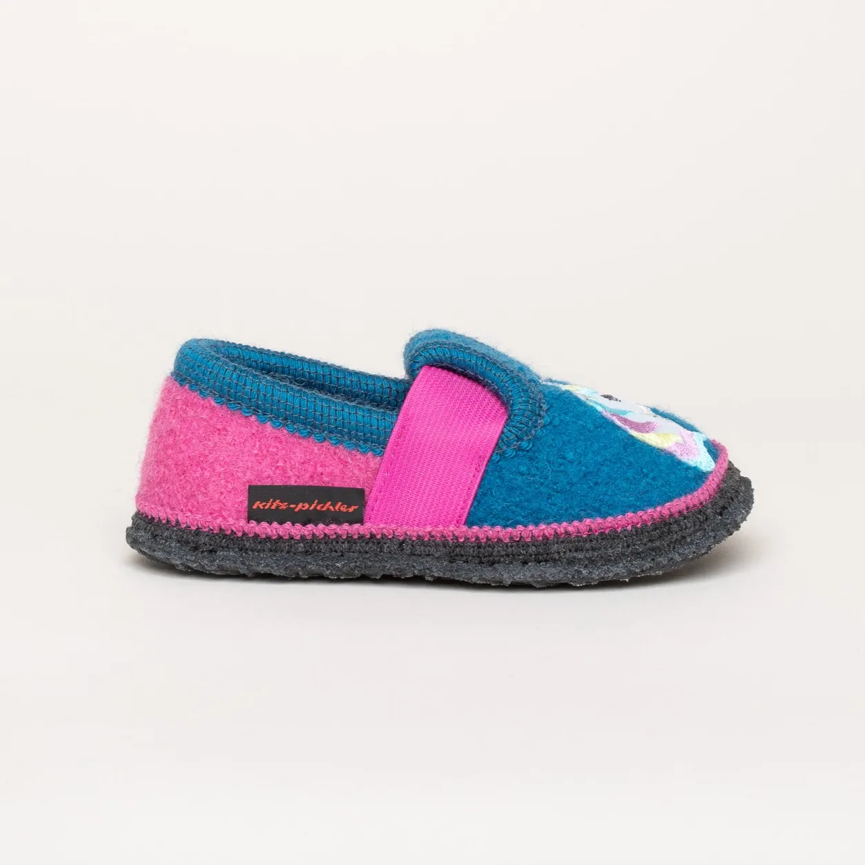 Kinder Hausschuh Einhorn blau