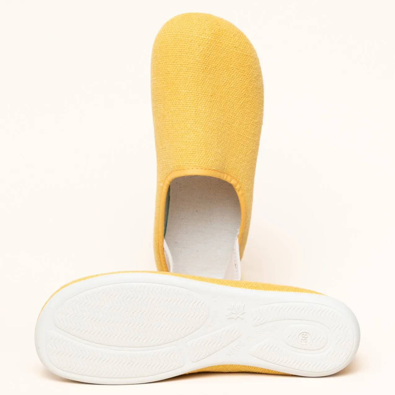 Leinen Slipper gelb