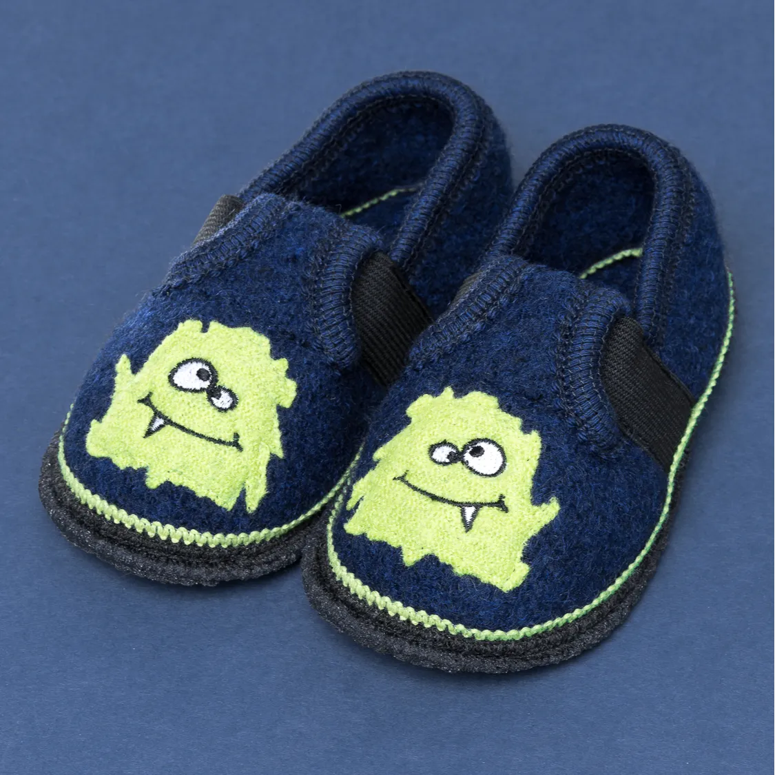 Kinder Hausschuh Monster blau