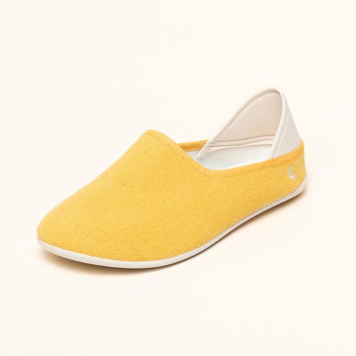 Leinen Slipper gelb