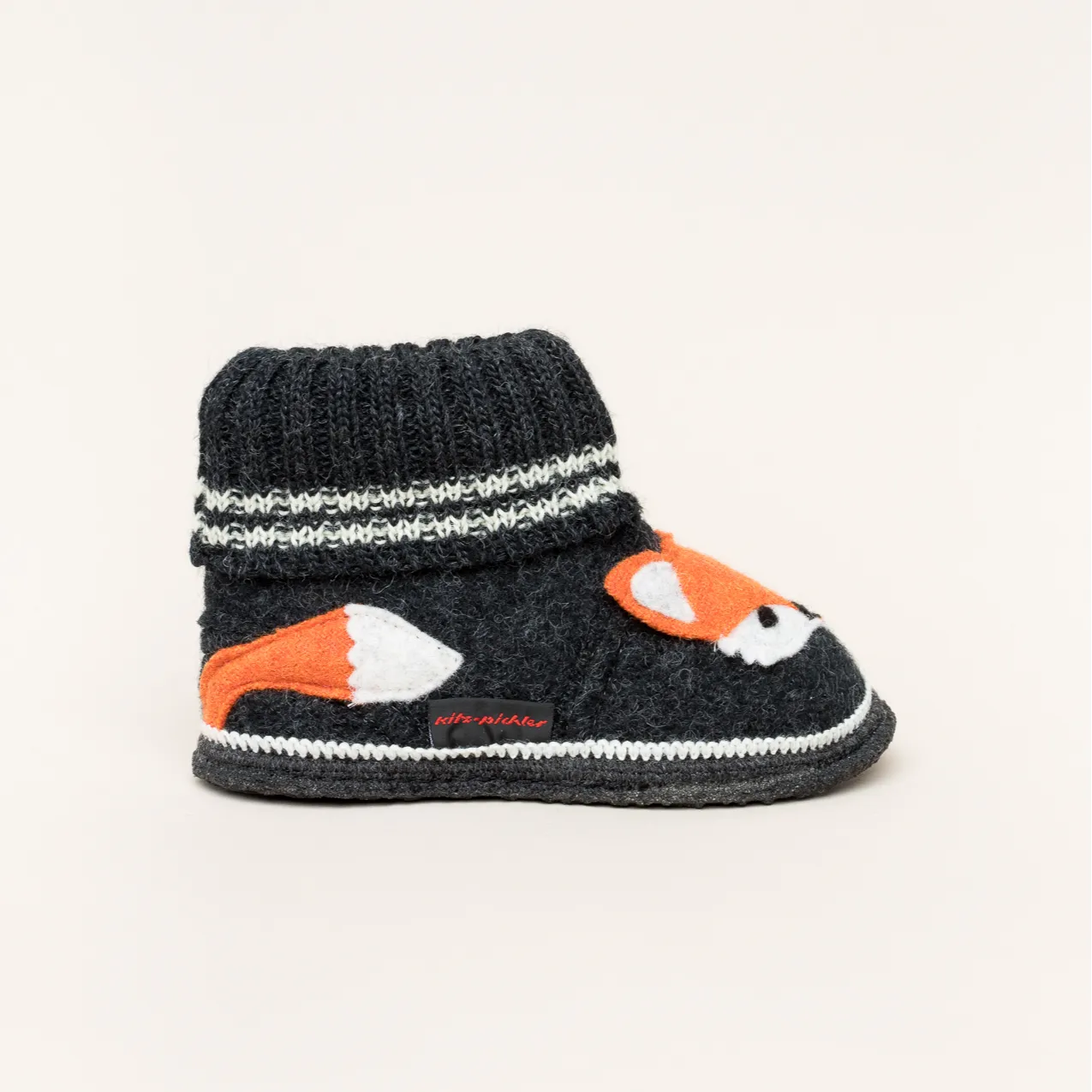 Kinderhüttenschuh Fuchs schwarz