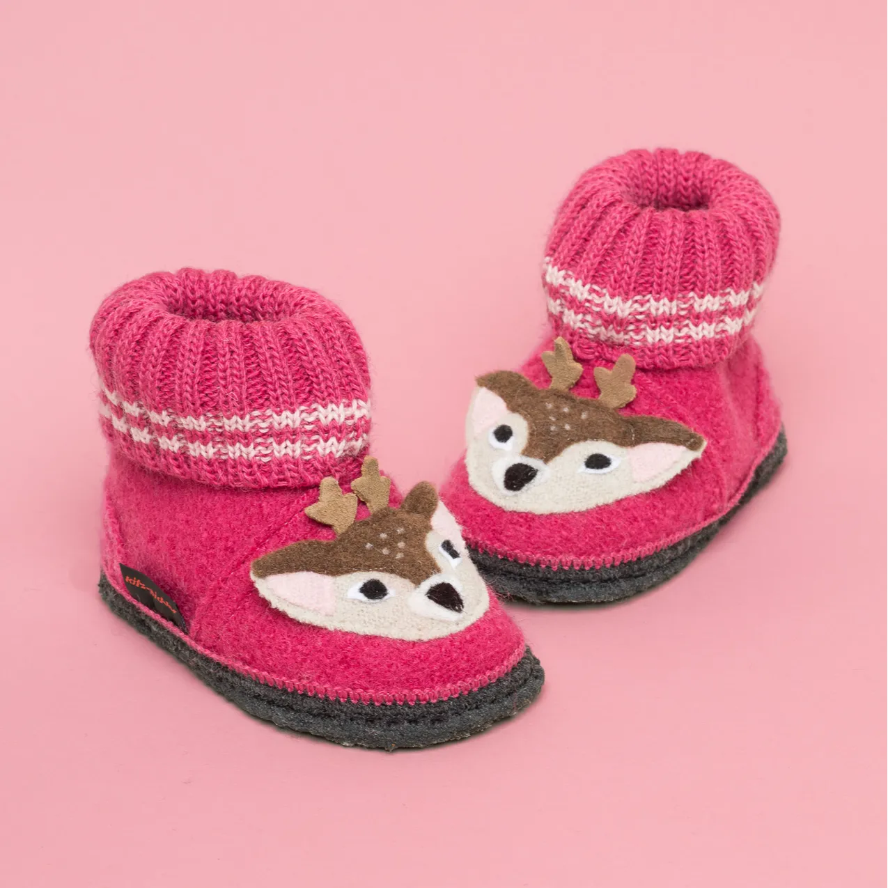 Kinderhüttenschuh Reh pink