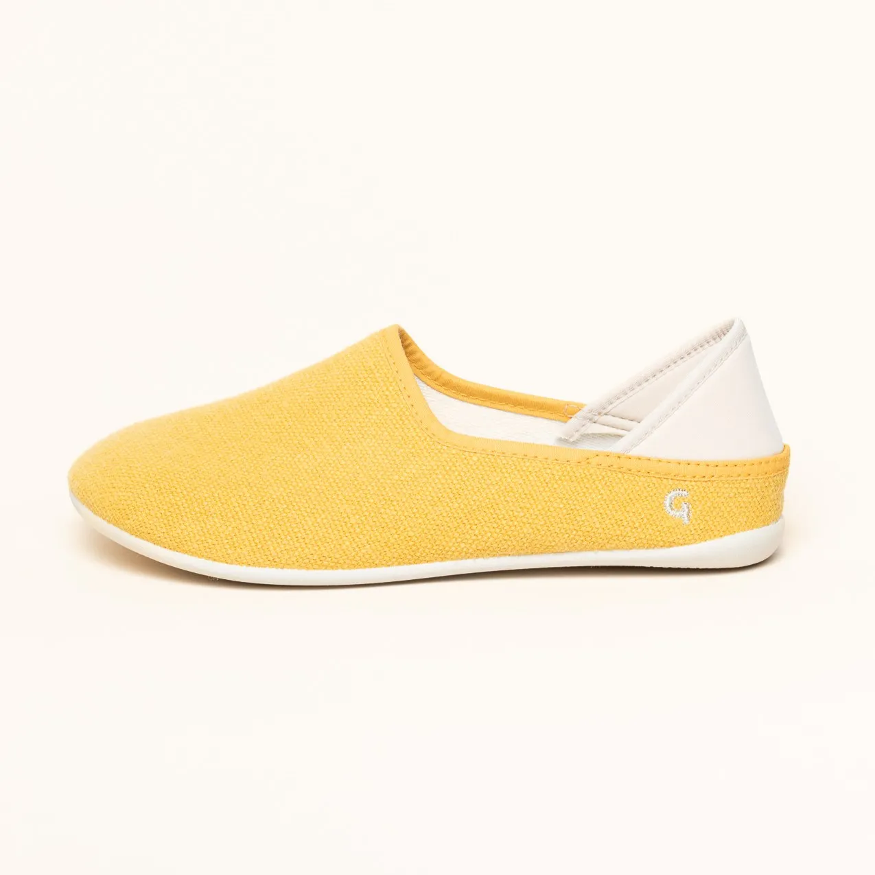 Leinen Slipper gelb