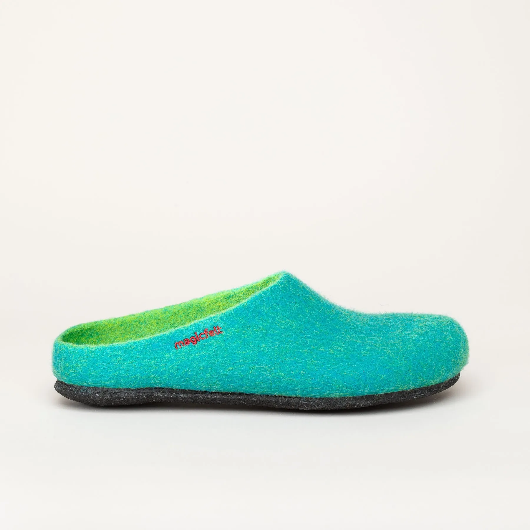 Magicfelt AN 709 Filzpantoffel | Damen Filz-Hausschuh | Farbe smaragd | Pantoffel in Größe 42