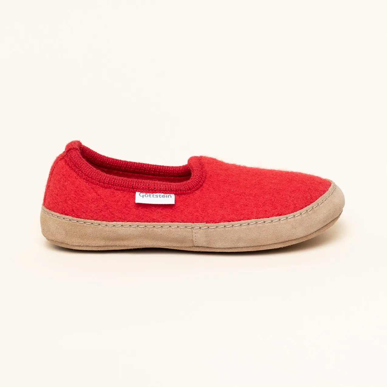 Hausschuh Wolle Cheyenne rot