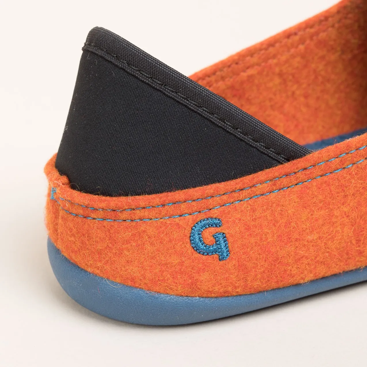 Woll-Slipper Hausschuh Slip-on Orange