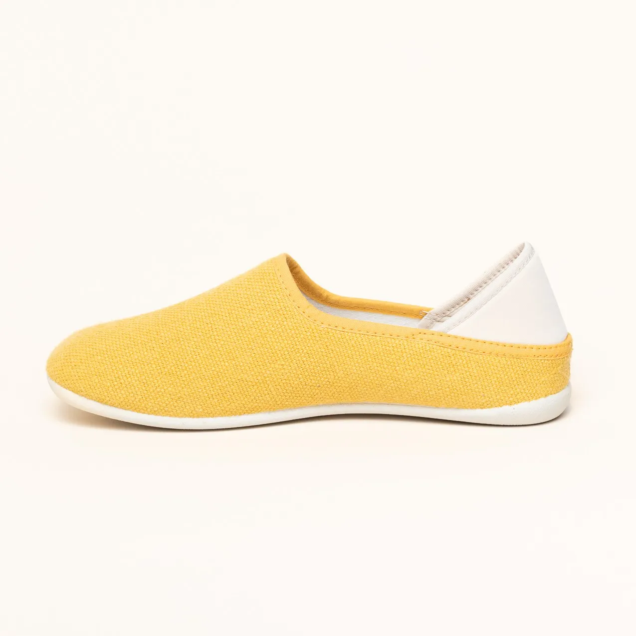 Leinen Slipper gelb