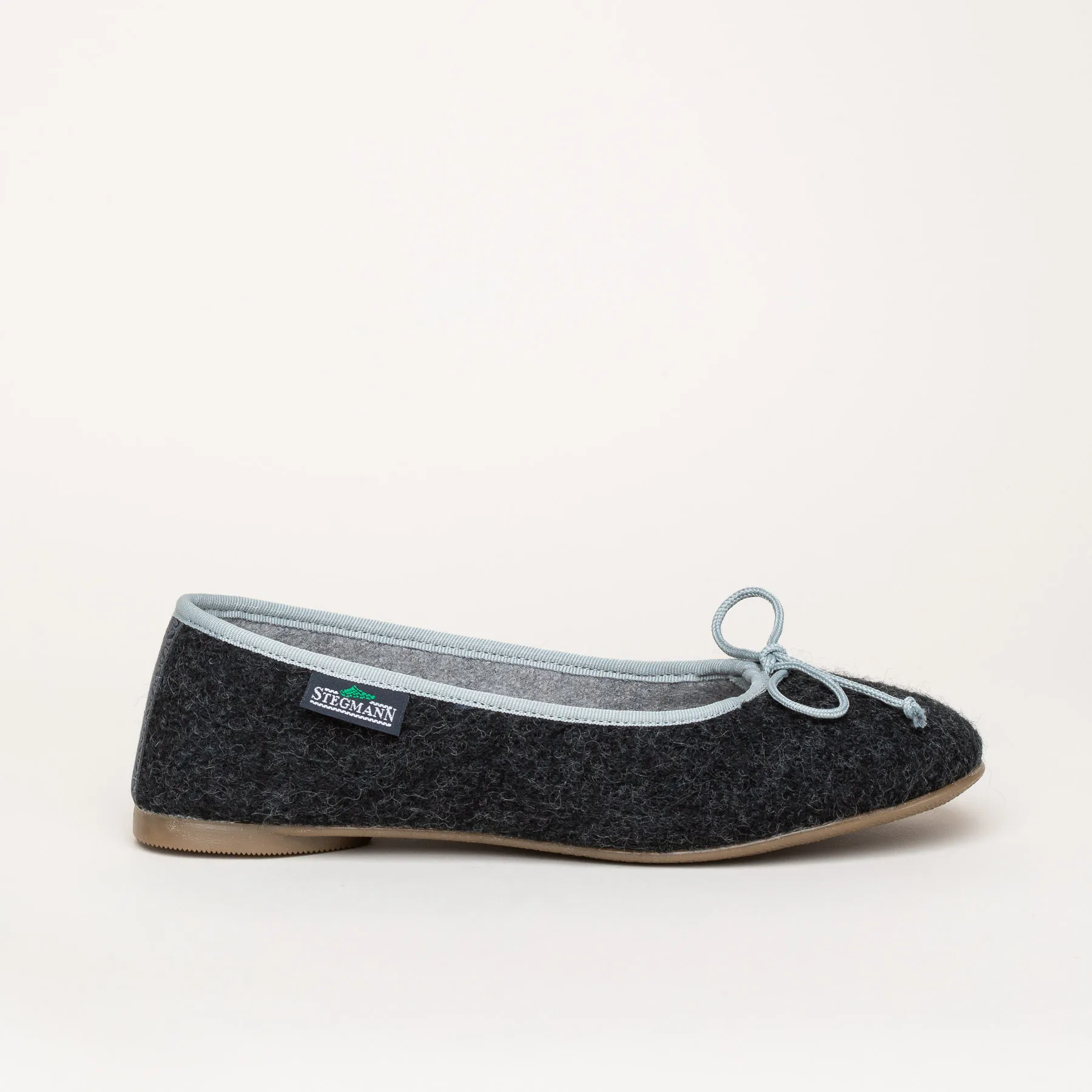 Stegmann 403 Stegmann Ballerina | Damen Filz-Hausschuh | Farbe Kohle/Platin | Pantoffel in Größe 40