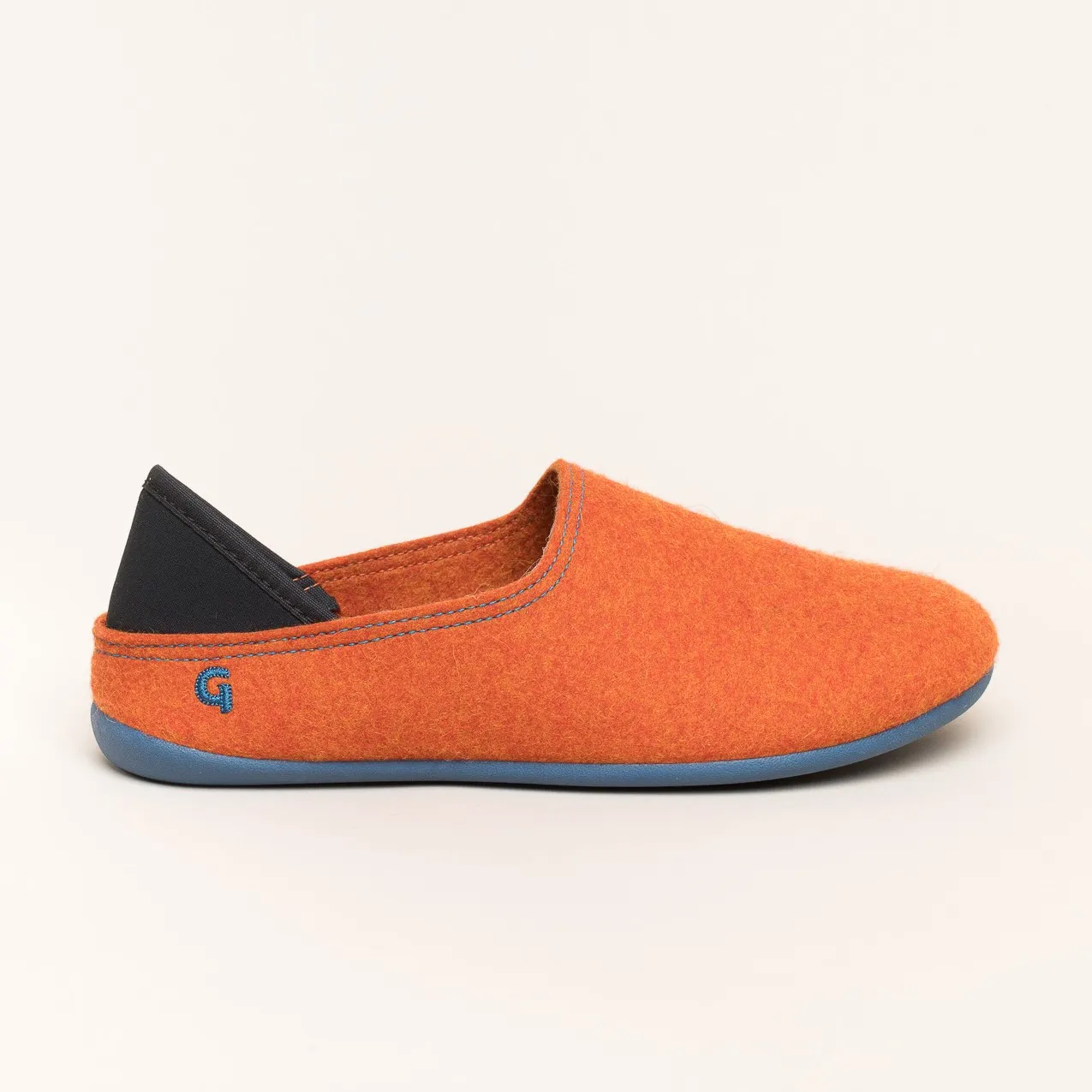 Woll-Slipper Hausschuh Slip-on Orange