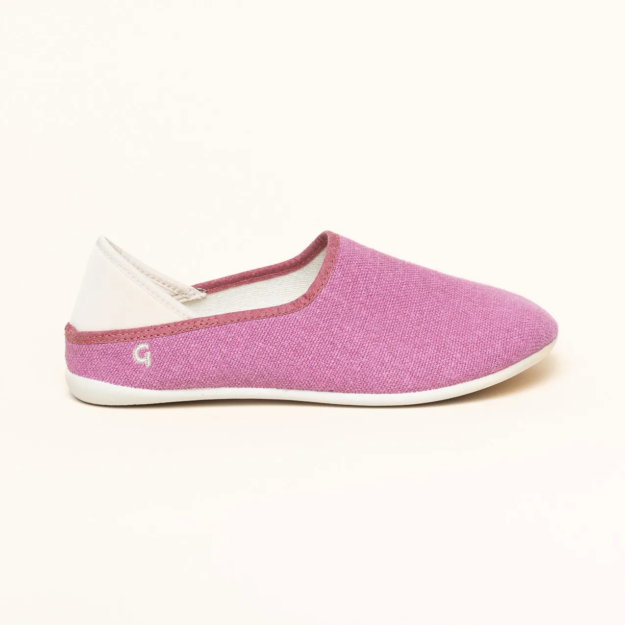 Gottstein Linen Slip-on für Damen & Herren Hausschuh mit Gummisohle | Farbe Dusty Pink Größe 41