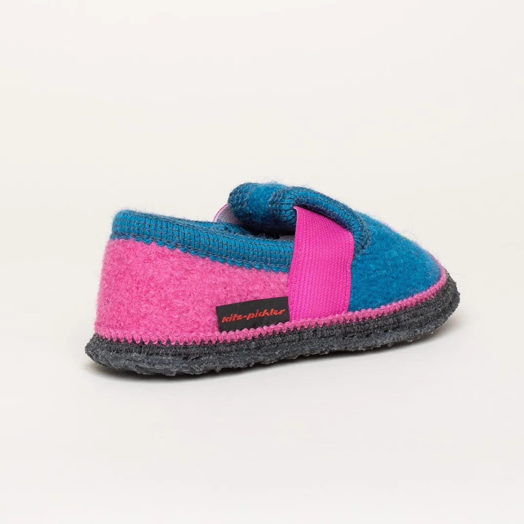 Kinder Hausschuh Einhorn blau