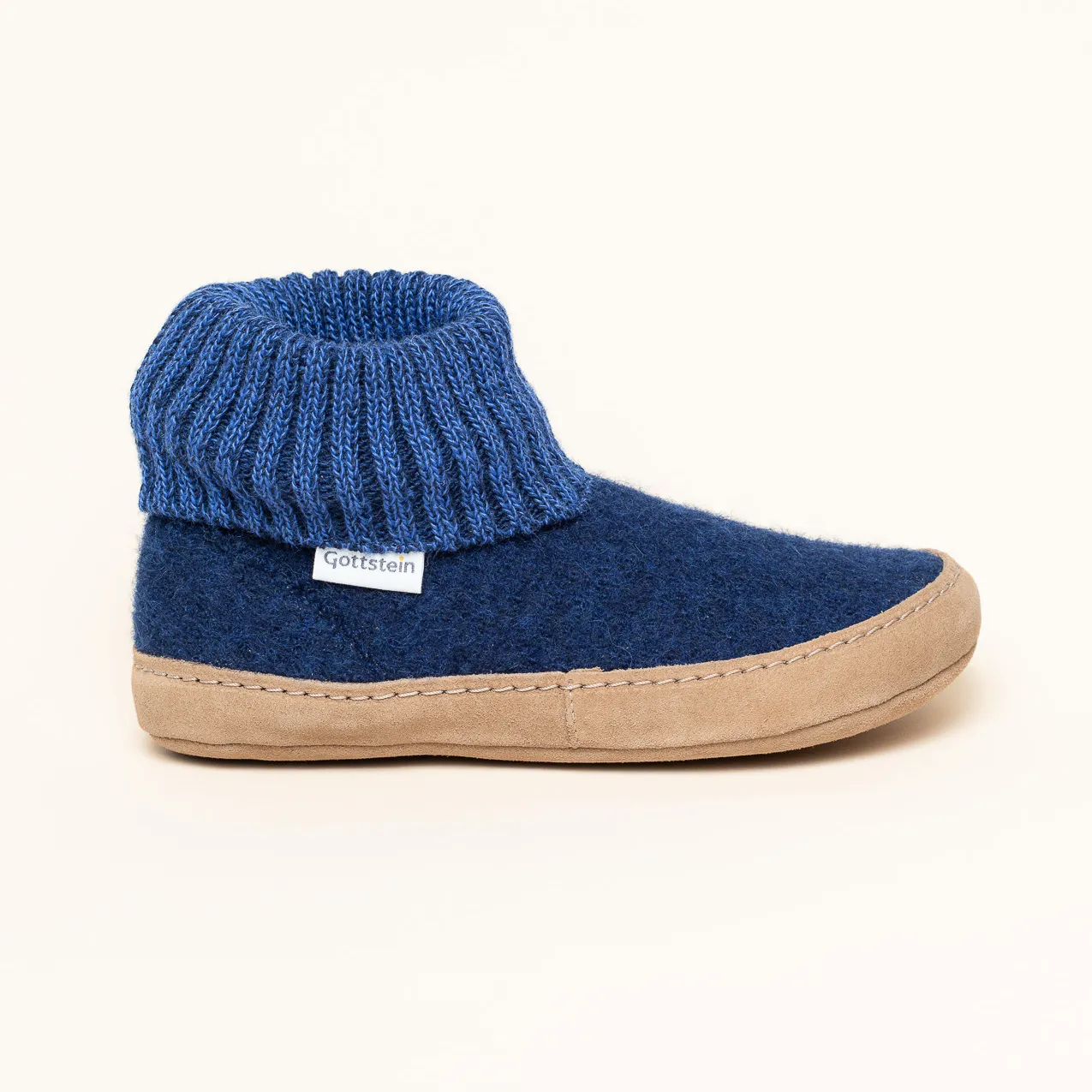 Gottstein Dakota Hüttenschuh für Damen & Herren | Filz-Hausschuh Made in Tirol | Farbe ink blue Größe 46