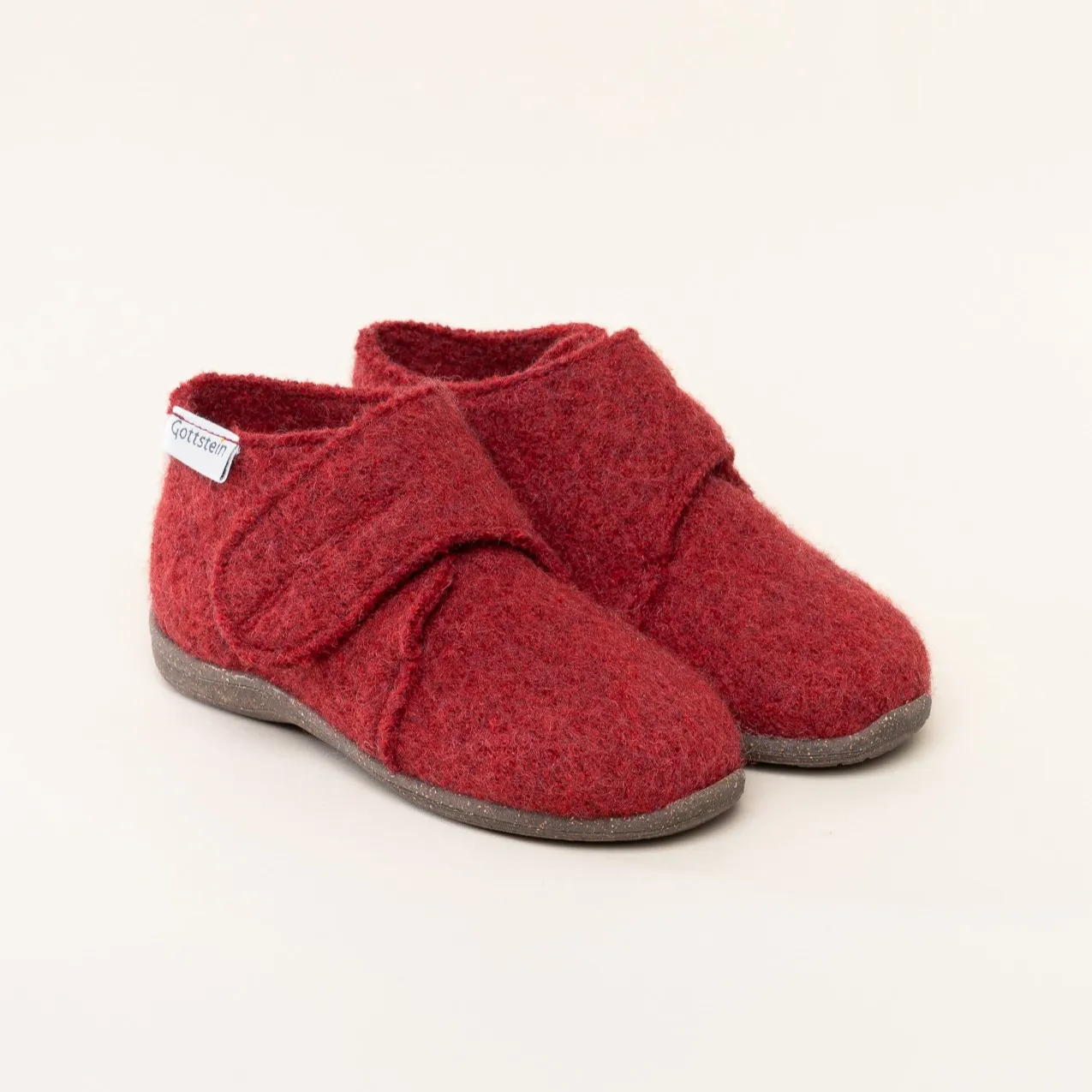 Gottstein Alpine Racer RU | Kinder Filz-Hausschuh | Farbe redmele/brown | Kinder-Hausschuh in Größe 19