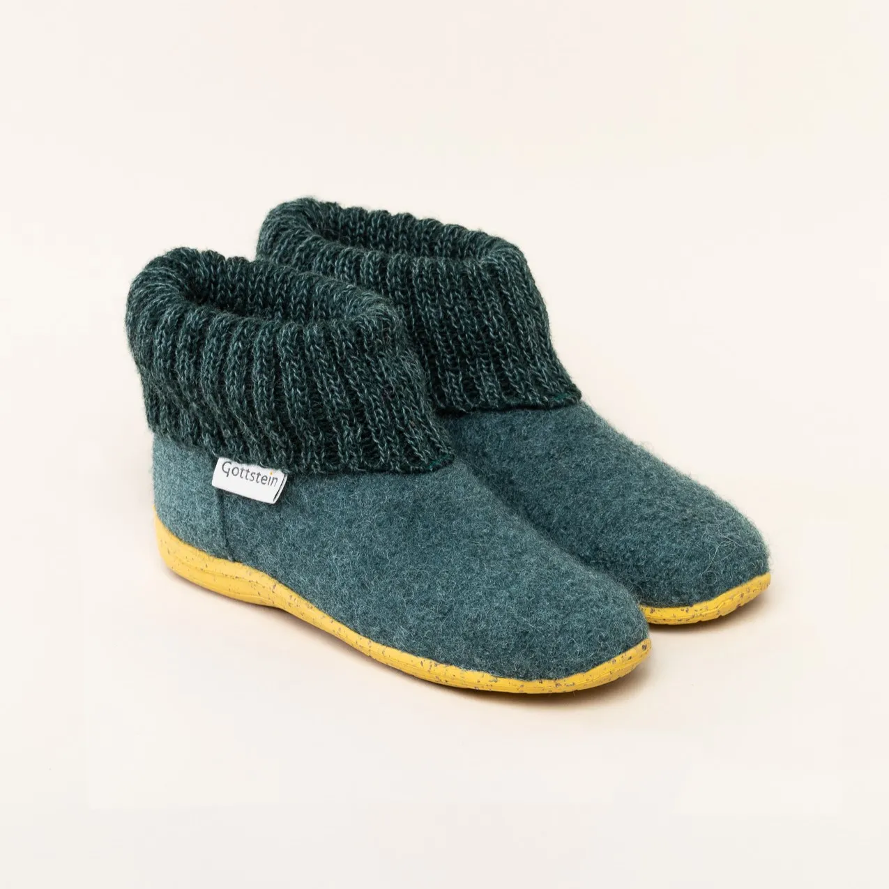 Gottstein Alpine Boot RU Kinder Hausschuh | Filz-Hausschuh Made in Tirol | Farbe grün Größe 24