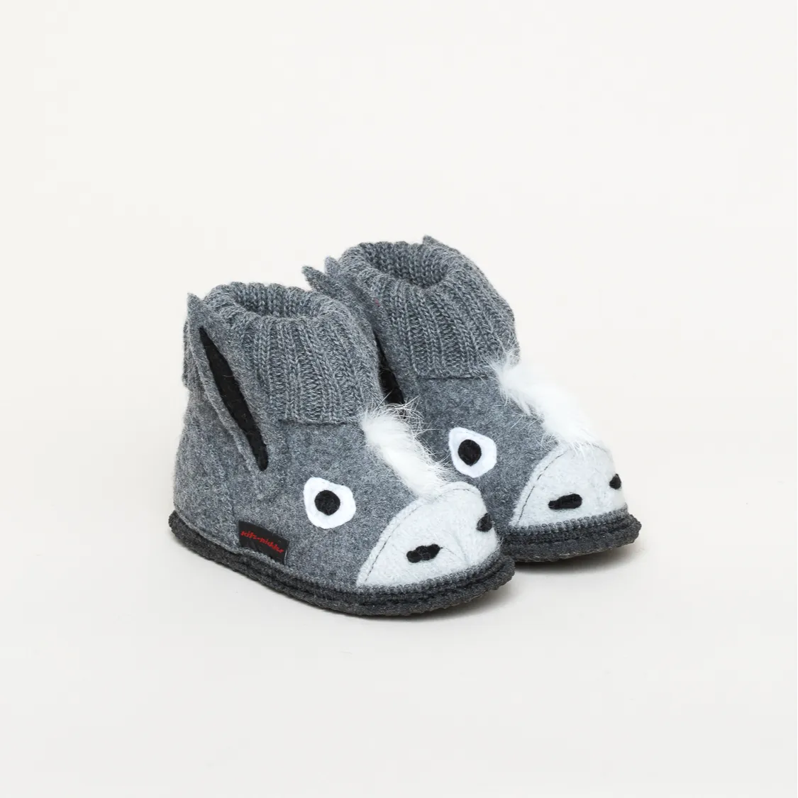 Kitz-Pichler Esel Hüttenschuh | Kinder Hausschuh | Farbe grey | Pantoffel in Größe 33