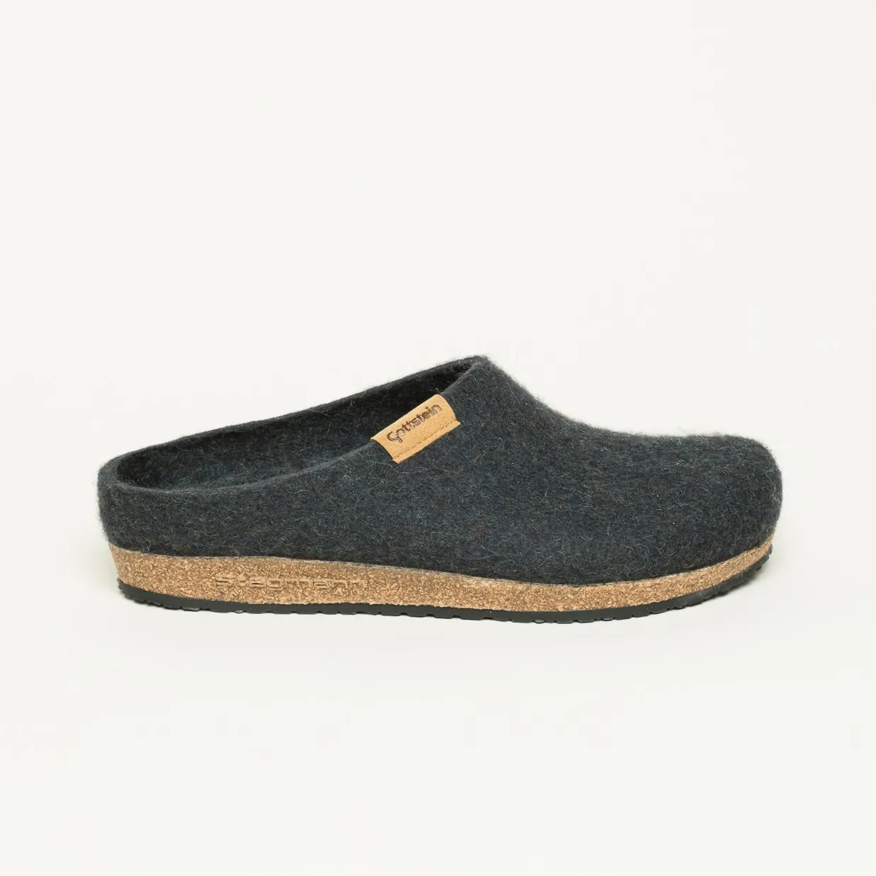 Filzclog 208 Stegmann aus 100% Schurwolle | Filzpantoffel Made in Tirol | Damen & herren Hausschuh Farbe graphite Größe 37