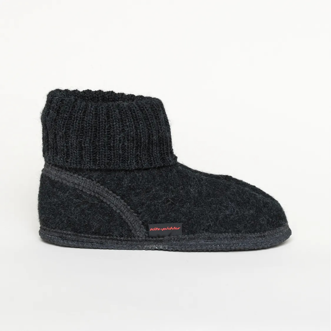 Kitz-Pichler Oetz Hüttenschuh | Damen & Herren Hausschuh | Farbe Kohle | Pantoffel in Größe 41