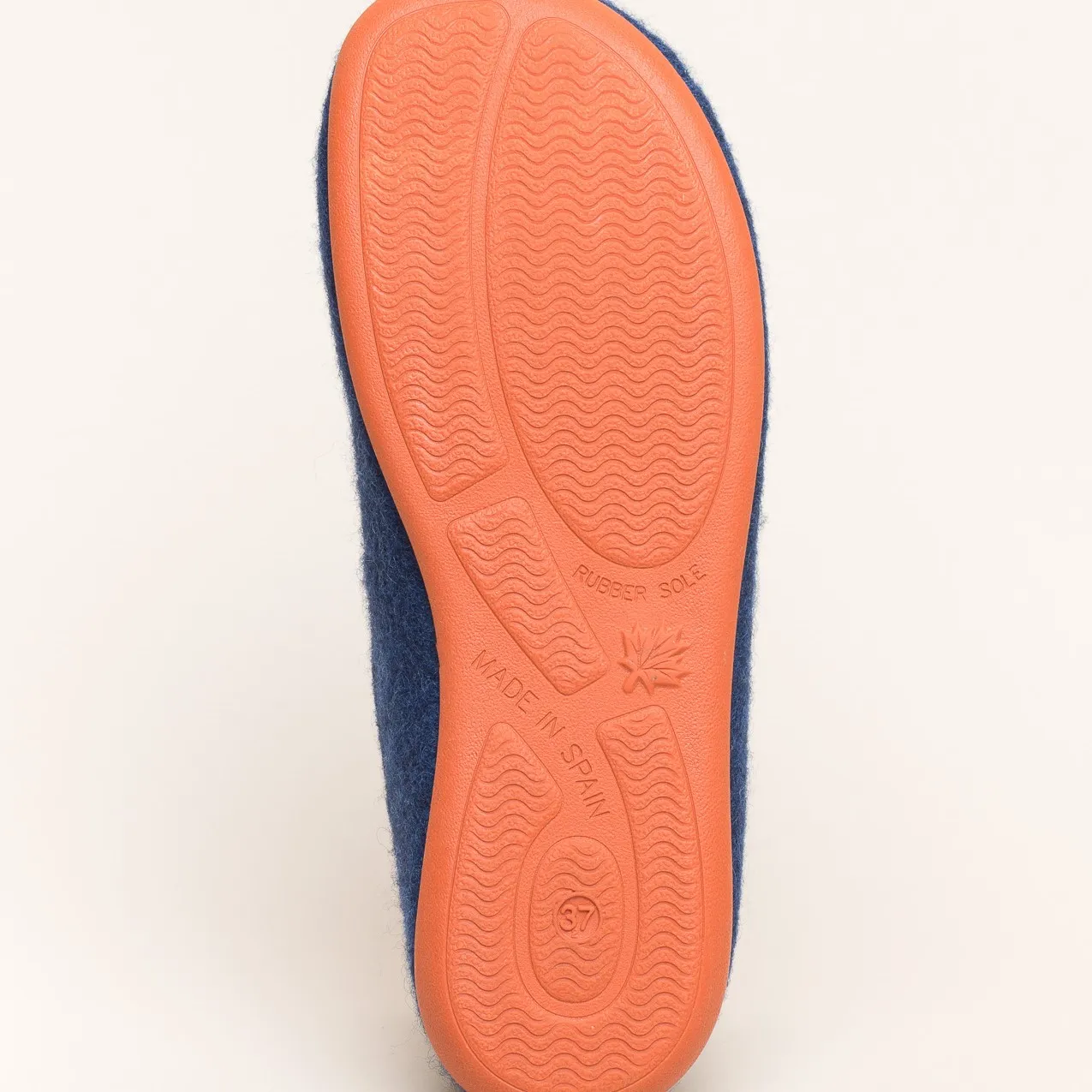Woll-Slipper Hausschuh Slip-on Blau-Orange