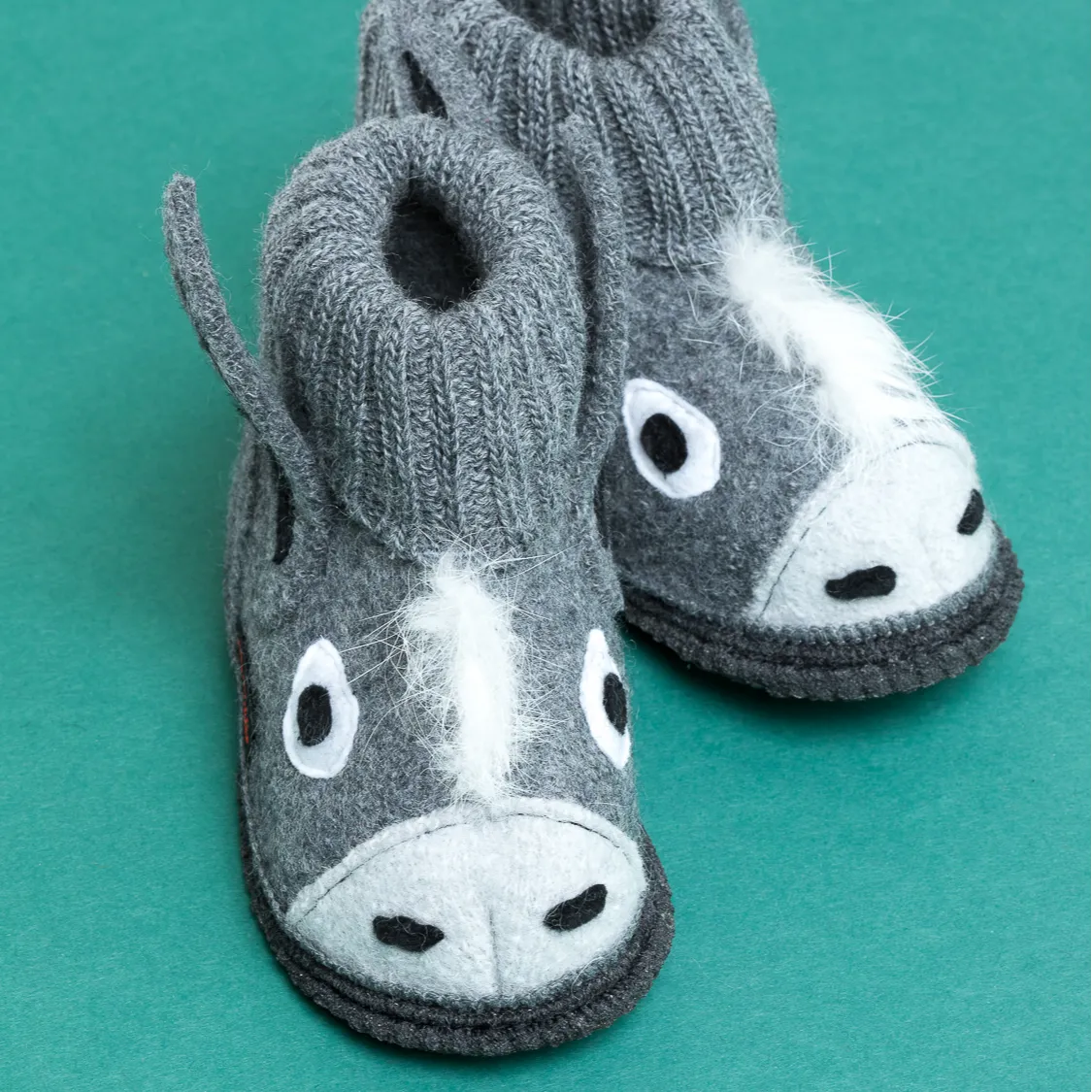 Kinder Hüttenschuh Esel grau