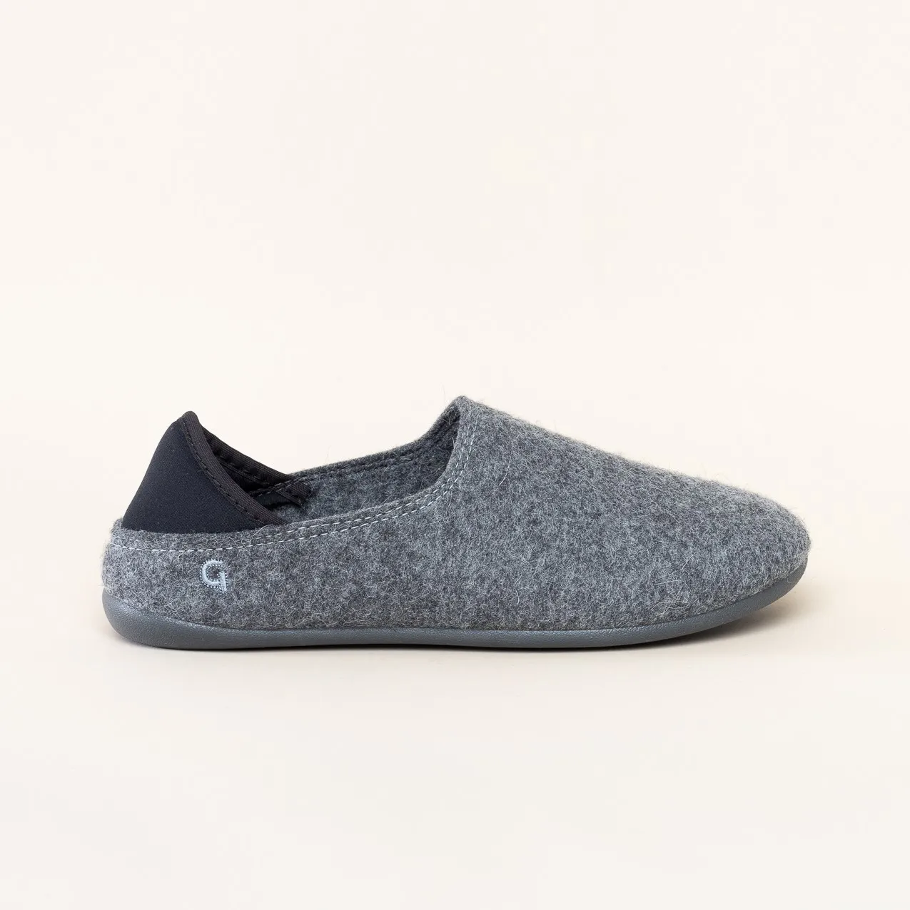 Gottstein Linen Slip-on für Damen & Herren Hausschuh mit Gummisohle | Farbe grey/charcoal Größe 46