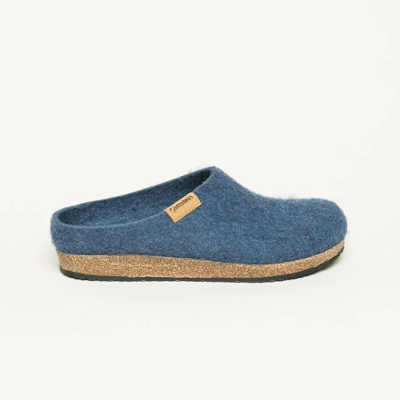 Filzclog 208 Stegmann aus 100% Schurwolle | Filzpantoffel Made in Tirol | Damen & herren Hausschuh Farbe jeans Größe 42