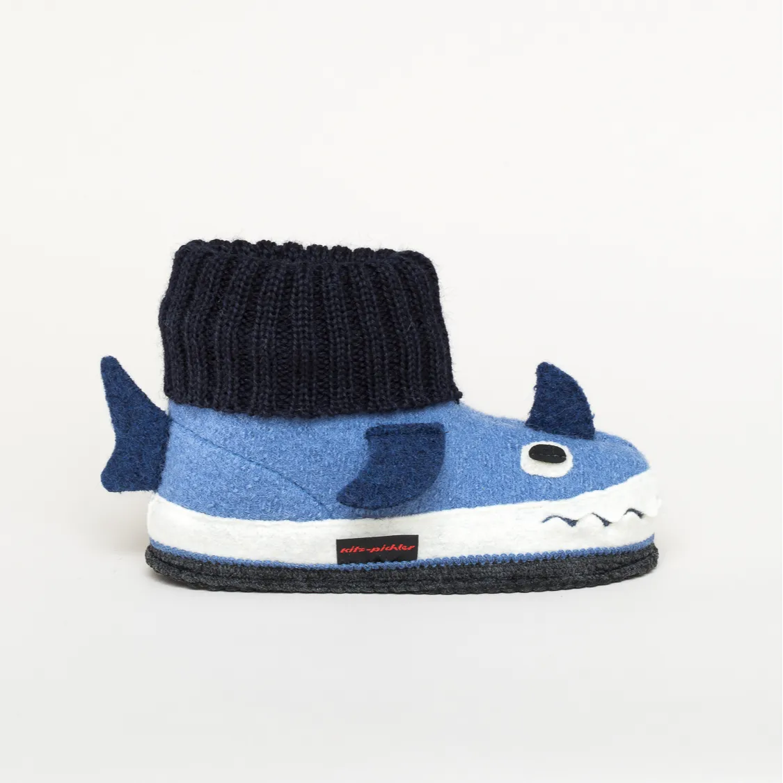Hüttenschuh Kinder Hai blau