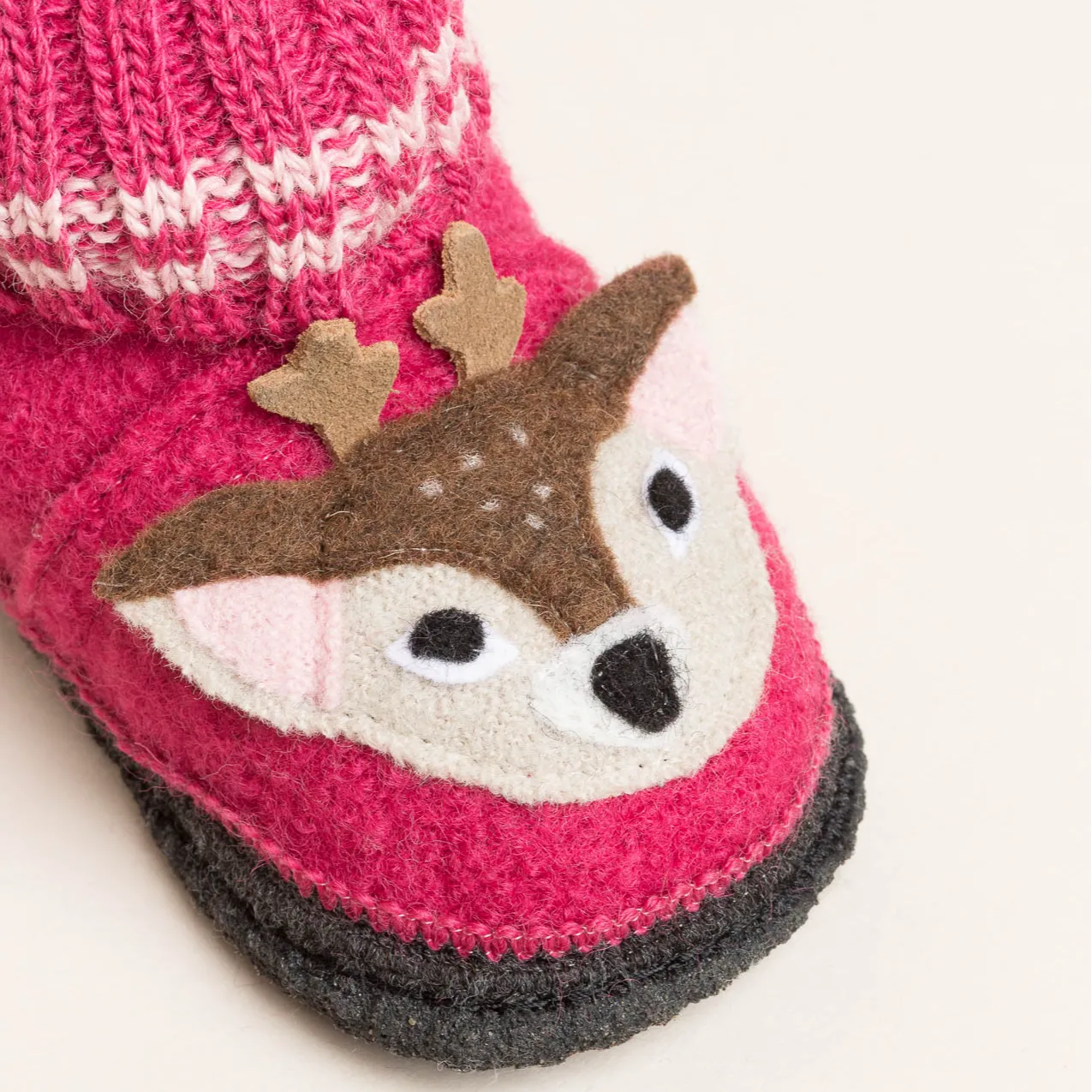 Kinderhüttenschuh Reh pink