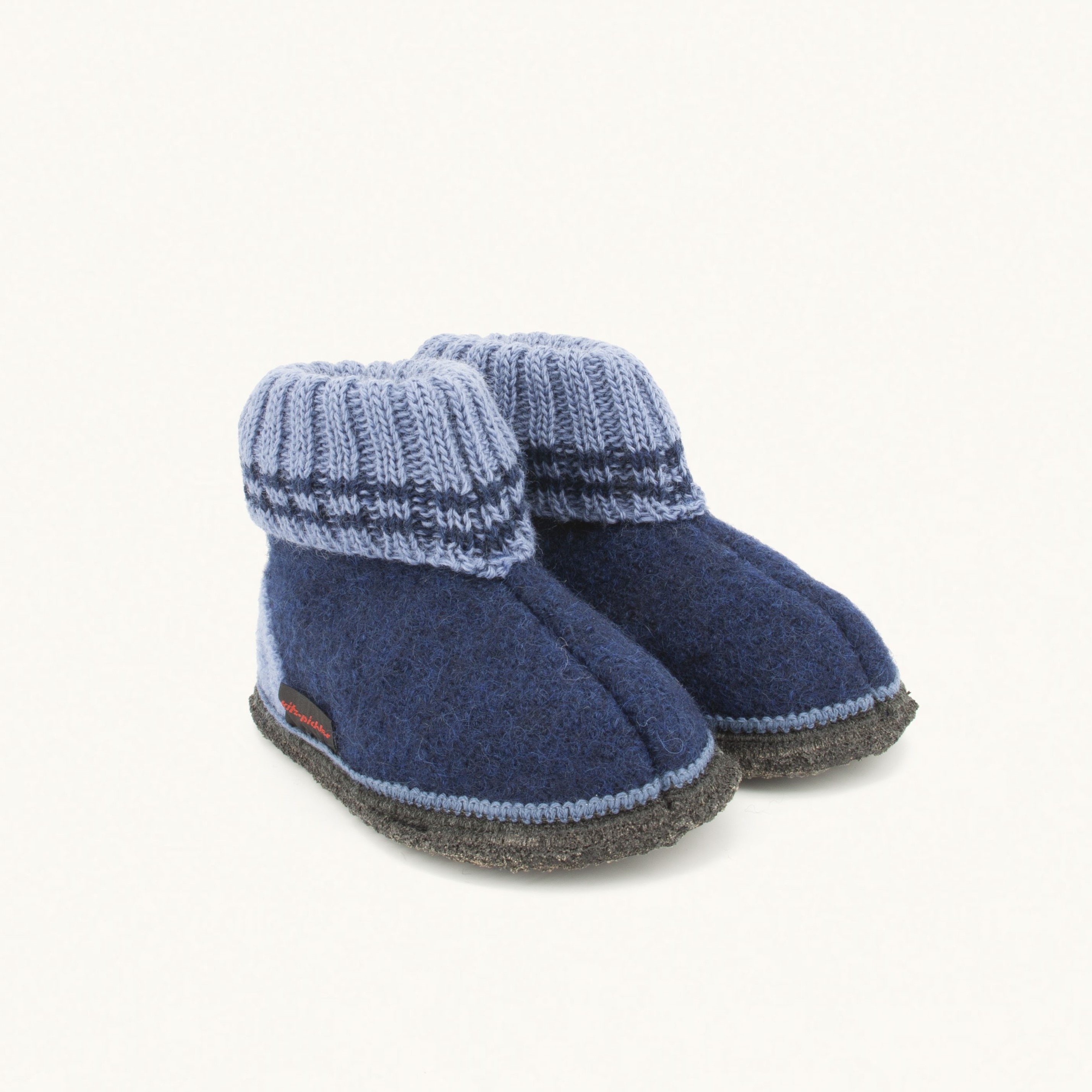 Kinder Hüttenschuh Ötz | Kinder Woll-Hausschuh | Farbe Inkblu/Atlantic | Größe 26