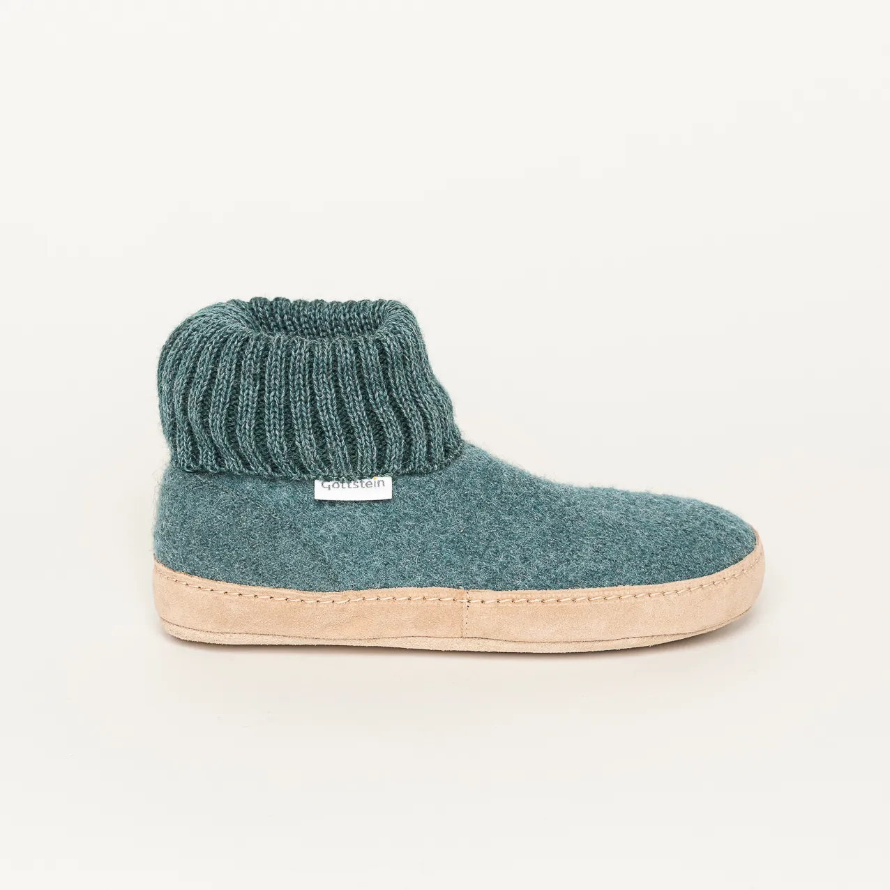 Gottstein Dakota Hüttenschuh für Damen & Herren | Filz-Hausschuh Made in Tirol | Farbe Oceangreen Größe 46