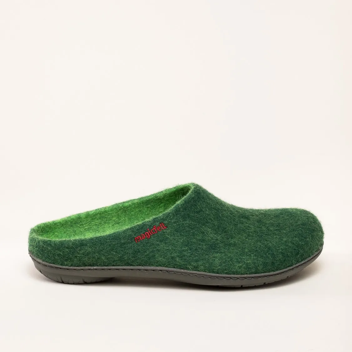 Magicfelt PO 736 Filzpantoffel | Damen Filz-Hausschuh | Farbe dark green | Pantoffel in Größe 43