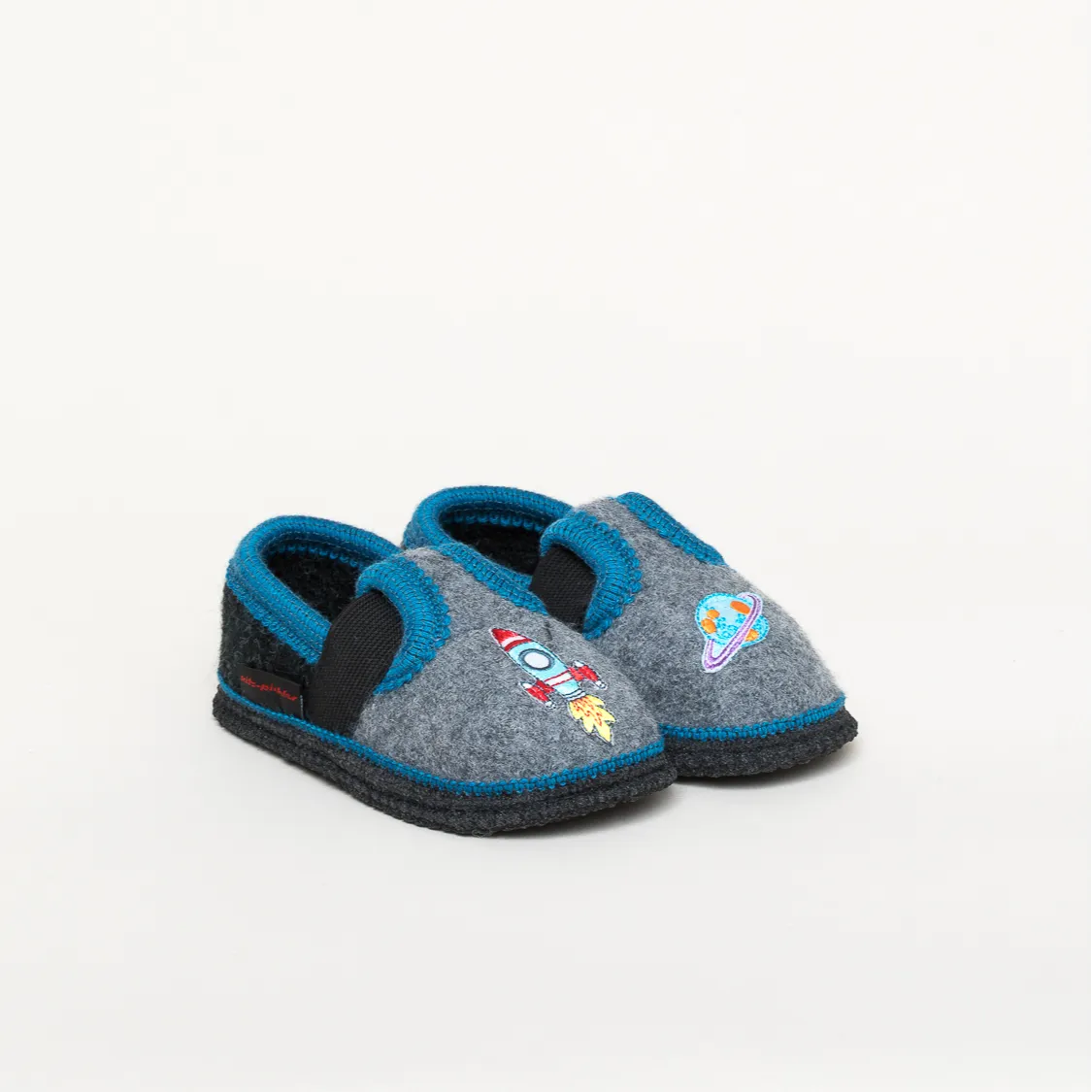 Kitz-Pichler Bobby Appl. Rakete Kinderschuh Kinder-Hausschuh aus Filz| Größe 32