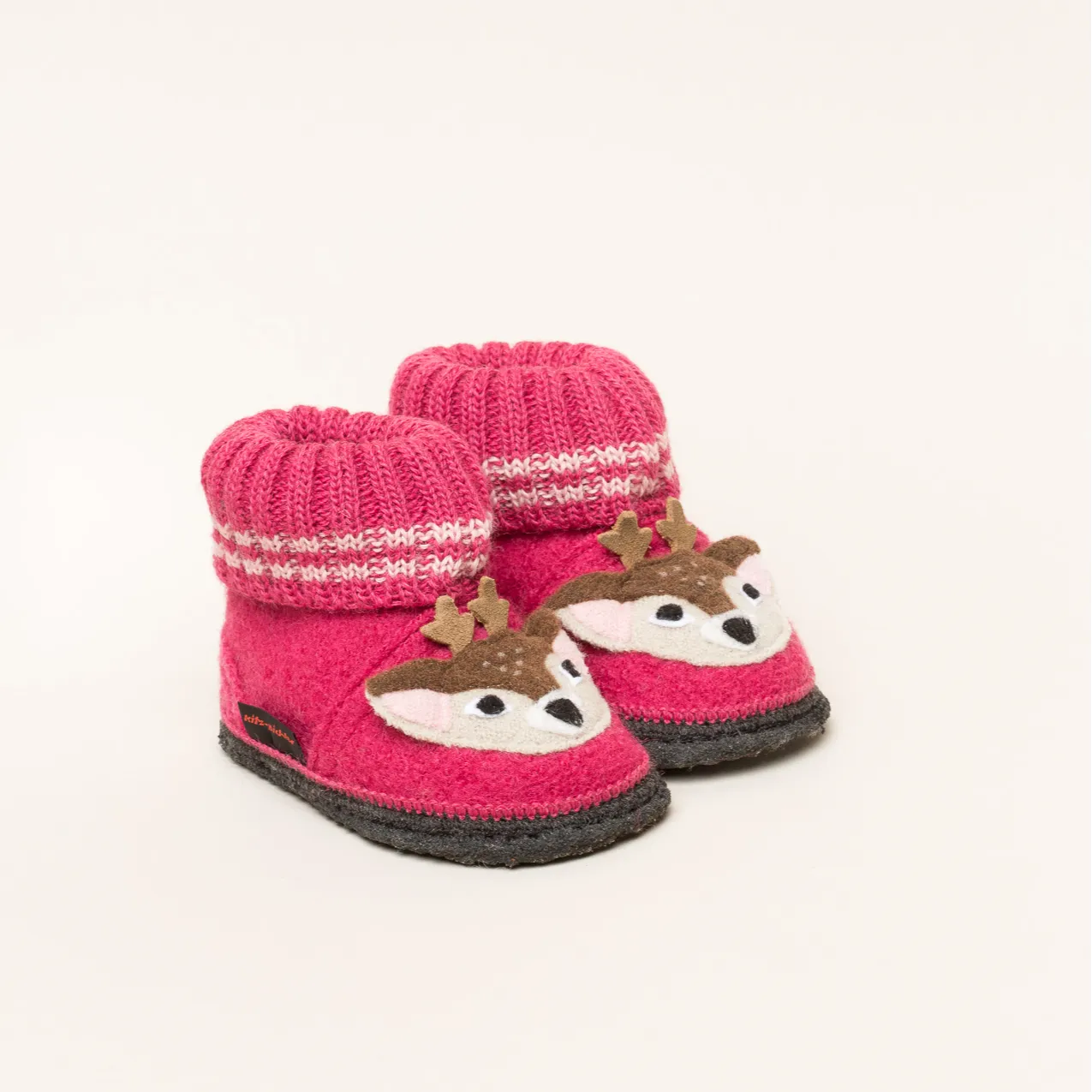 Kitz-Pichler Kauns Appl. Reh | Kinder Filz-Hausschuh | Farbe raspberry | Kinder-Hausschuh in Größe 29