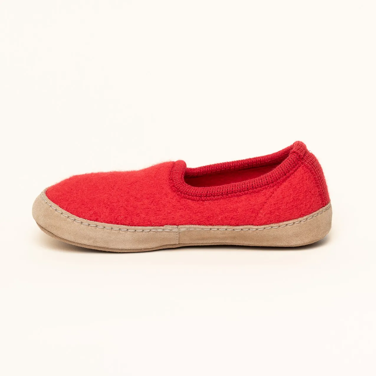 Hausschuh Wolle Cheyenne rot