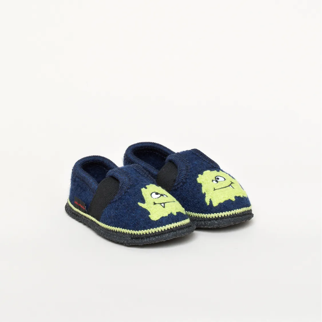 Kitz-Pichler Bobby Monster | Kinder Filz-Hausschuh | Farbe Ink Blue Mele | Kinder-Hausschuh in Größe 28