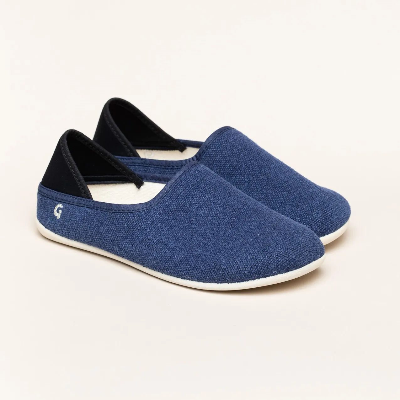 Leinen Slipper blau