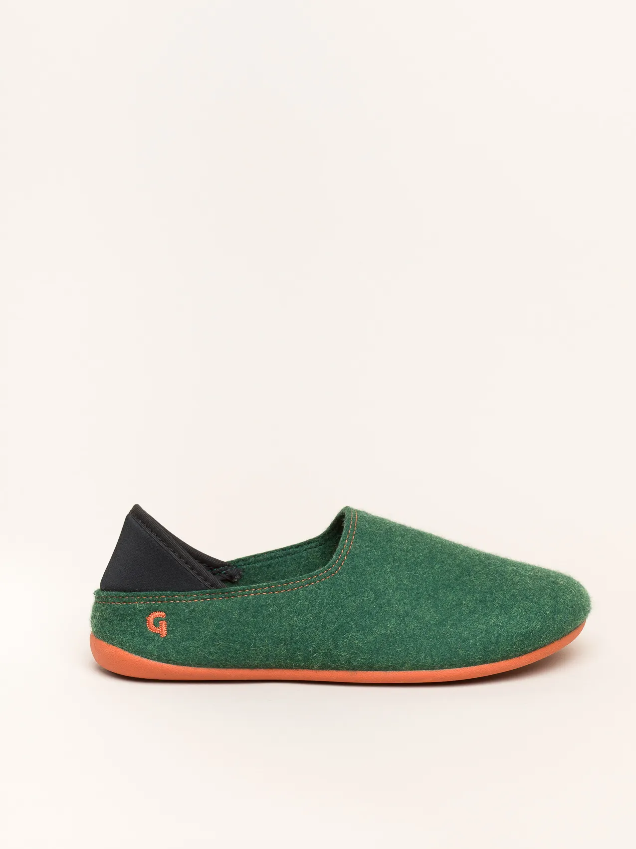 Wool Slip On-Filzhausschuh-green-orange (3)