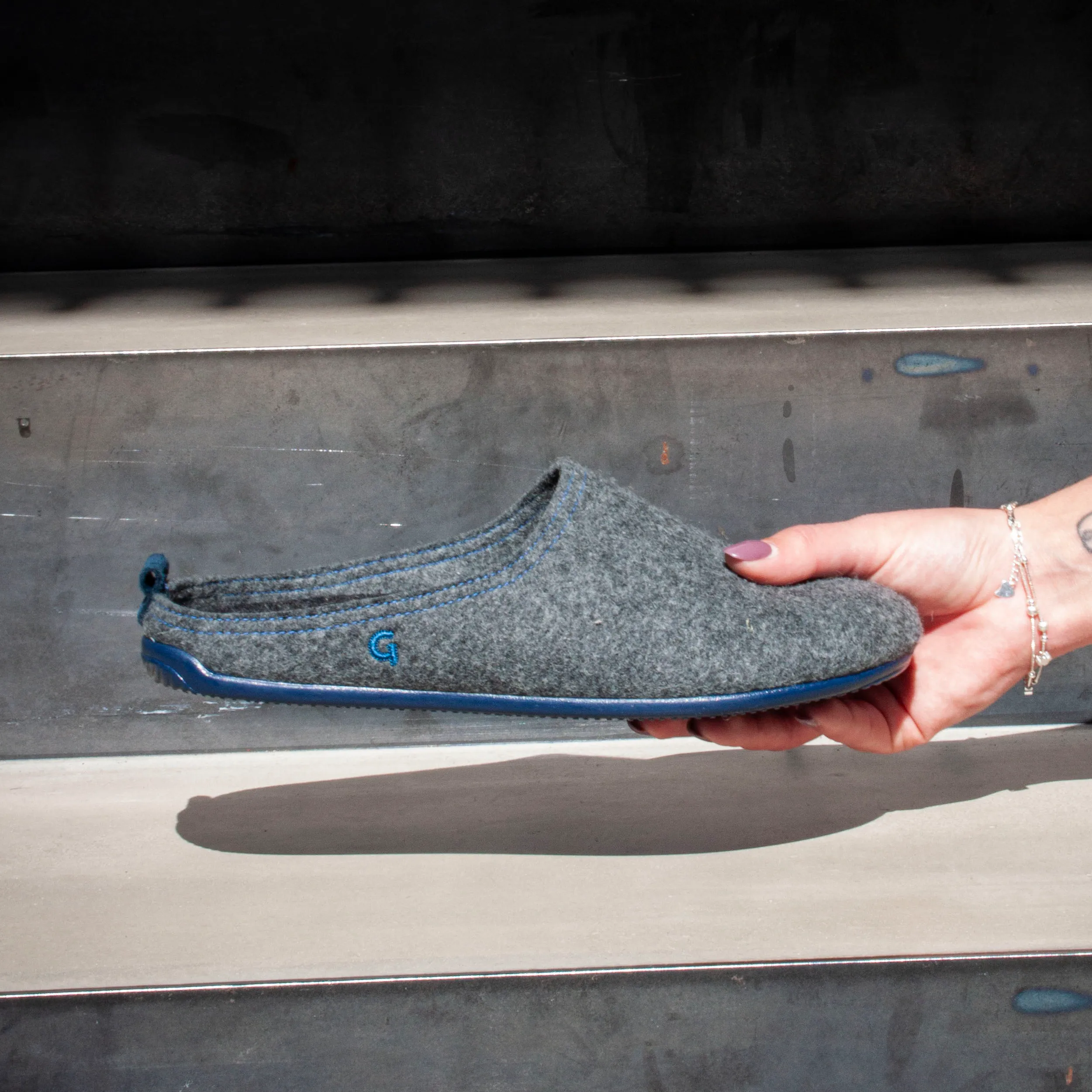 Wool Slide-In » Variante: Standard, Farbe: RE-anthrazit/petrol, Größe: 45